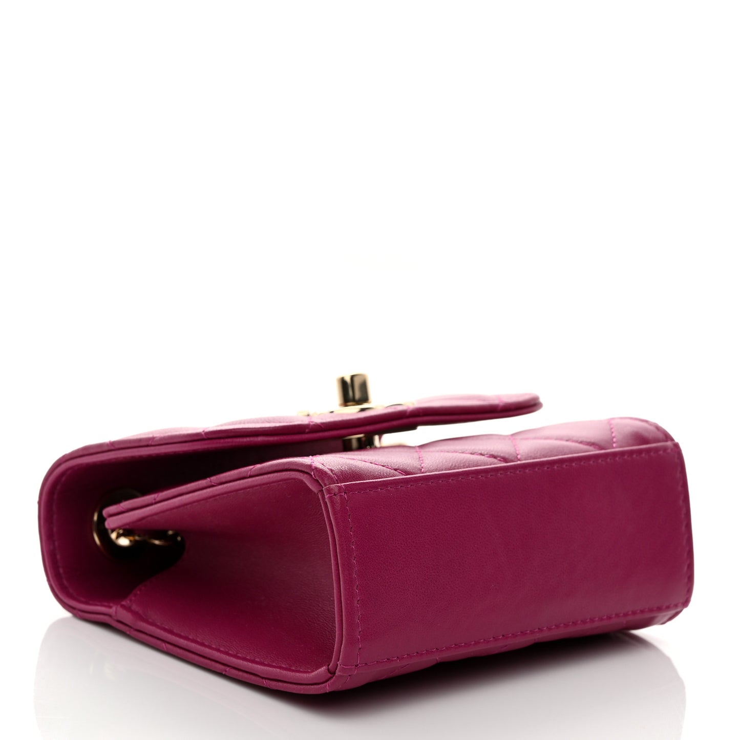 Lambskin Quilted Mini Trendy CC Clutch With Chain Fuchsia