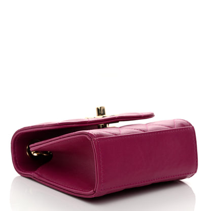 Chanel Lambskin Quilted Mini Trendy CC Clutch With Chain Fuchsia 4 of 11