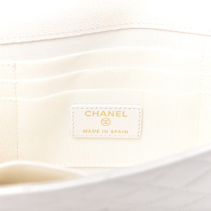 Chanel Caviar Quilted Square Flap Clutch White 6 of 8