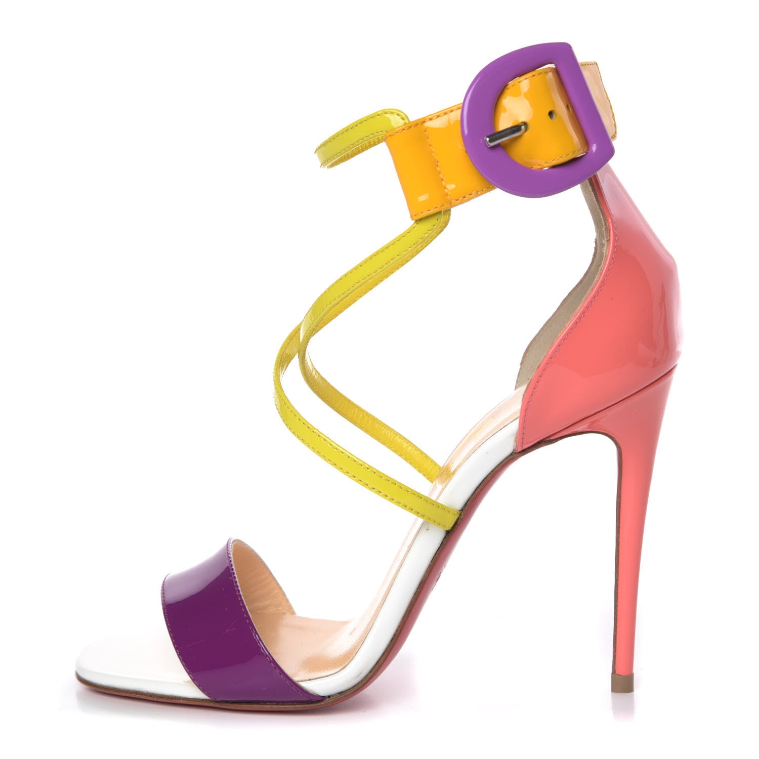 Christian Louboutin Patent Calfskin Choca 100 Sandals 34 Multicolor 1 of 10