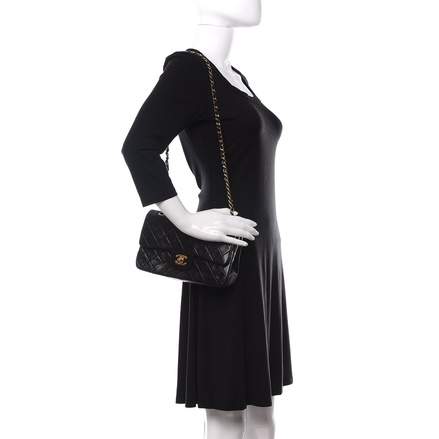 Chanel Lambskin Quilted Small Double Flap Black 2 of 15