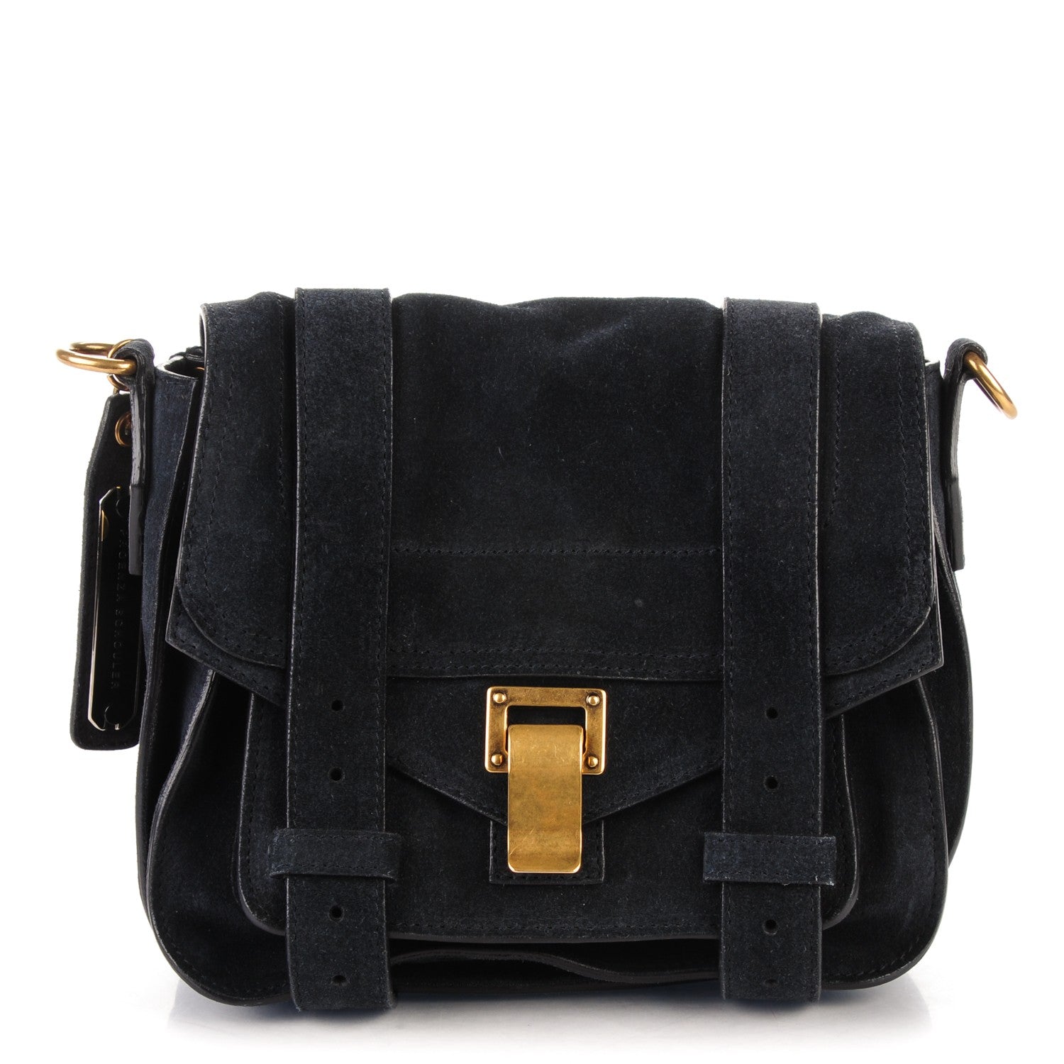 Proenza Schouler Suede PS1 Pouch Messenger Navy 1 of 7