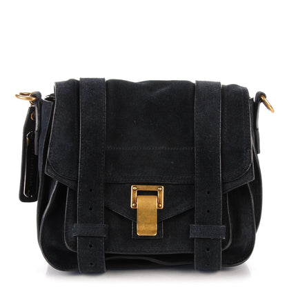 Proenza Schouler Suede PS1 Pouch Messenger Navy 1 of 7