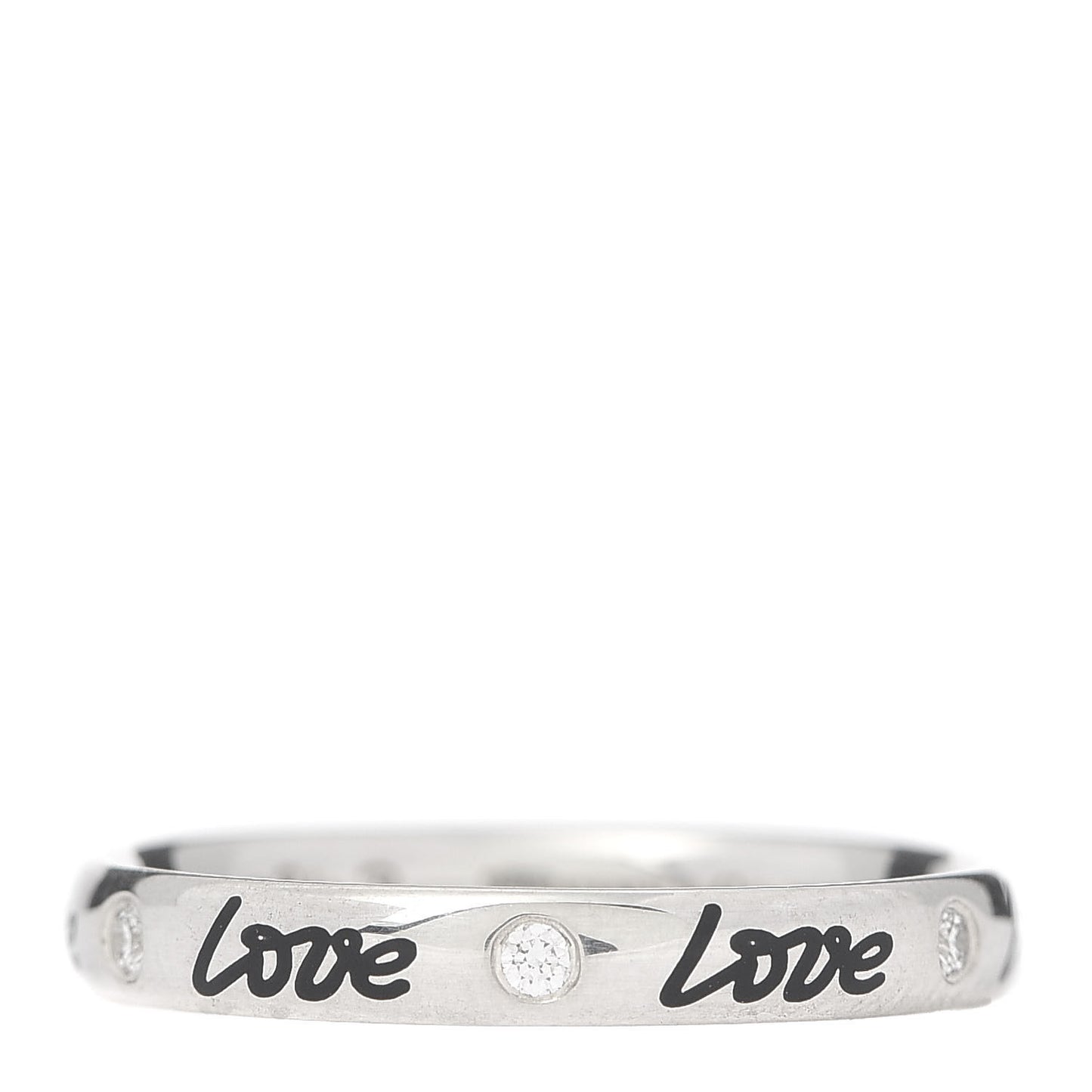 Sterling Silver Enamel Diamond Paloma Picasso Love Band Ring 53 6.5