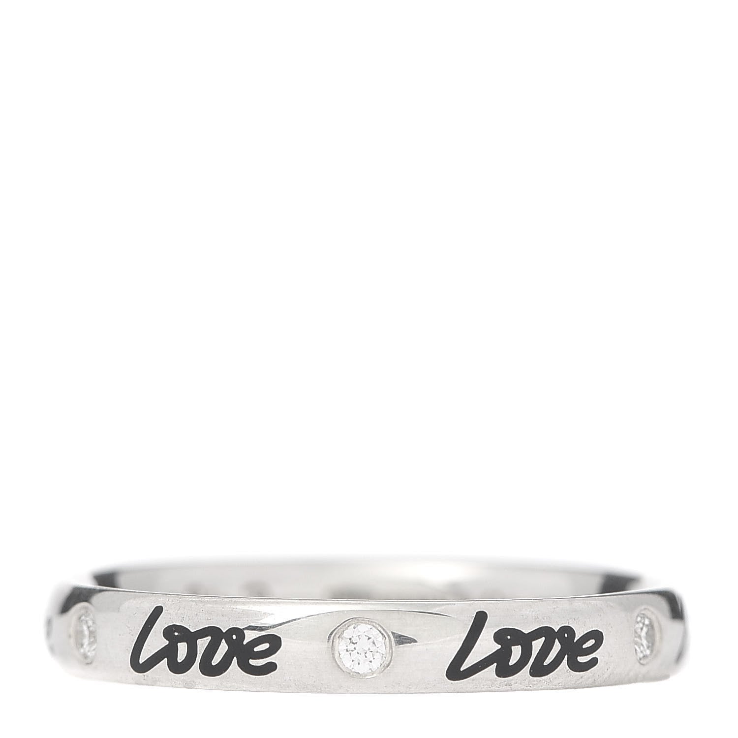 Tiffany Sterling Silver Enamel Diamond Paloma Picasso Love Band Ring 53 6.5 1 of 4