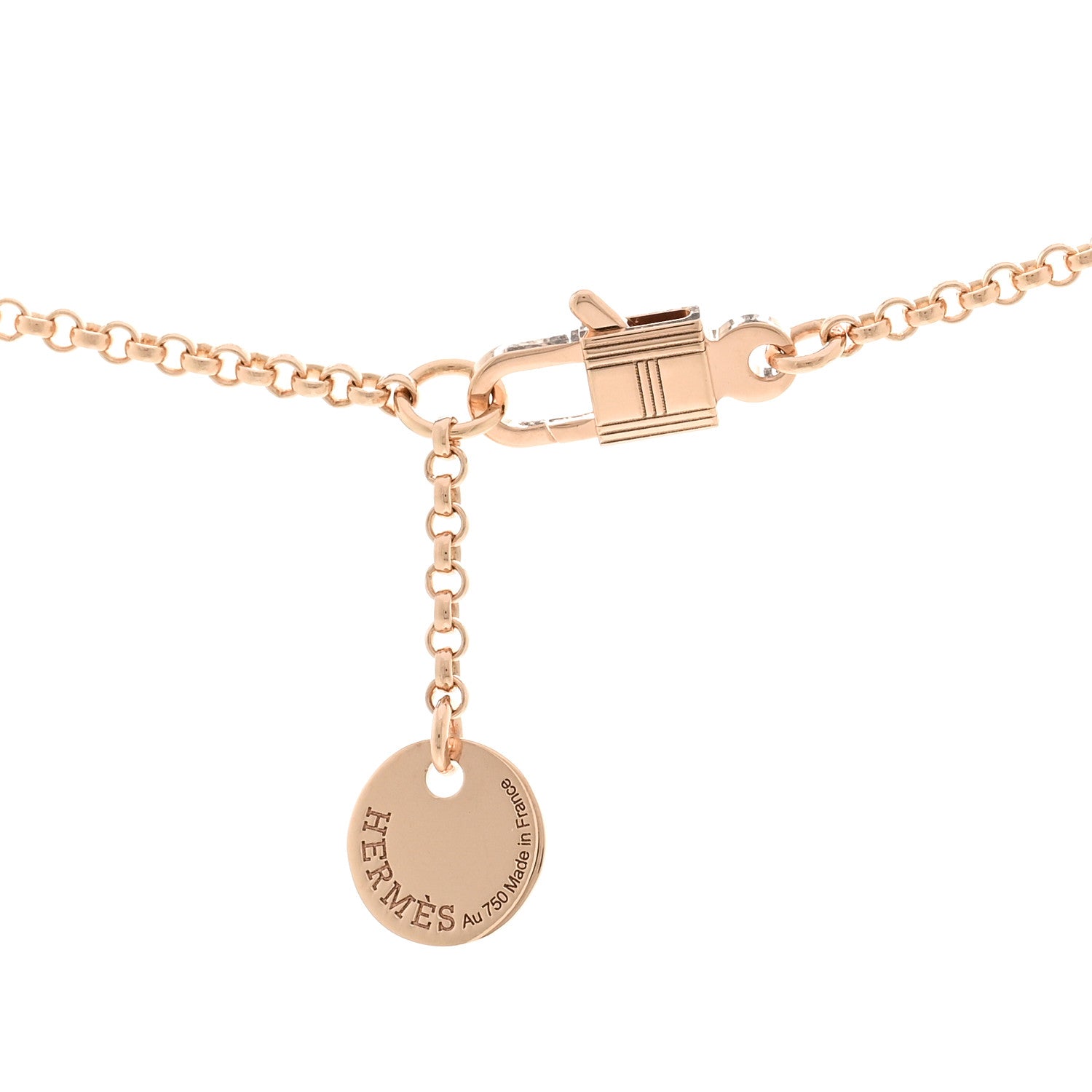 Hermes 18K Rose Gold Clou d'H Pendant Necklace 4 of 5
