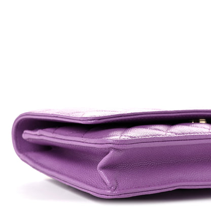 Chanel Caviar Quilted Wallet on Chain WOC Purple 10 of 13