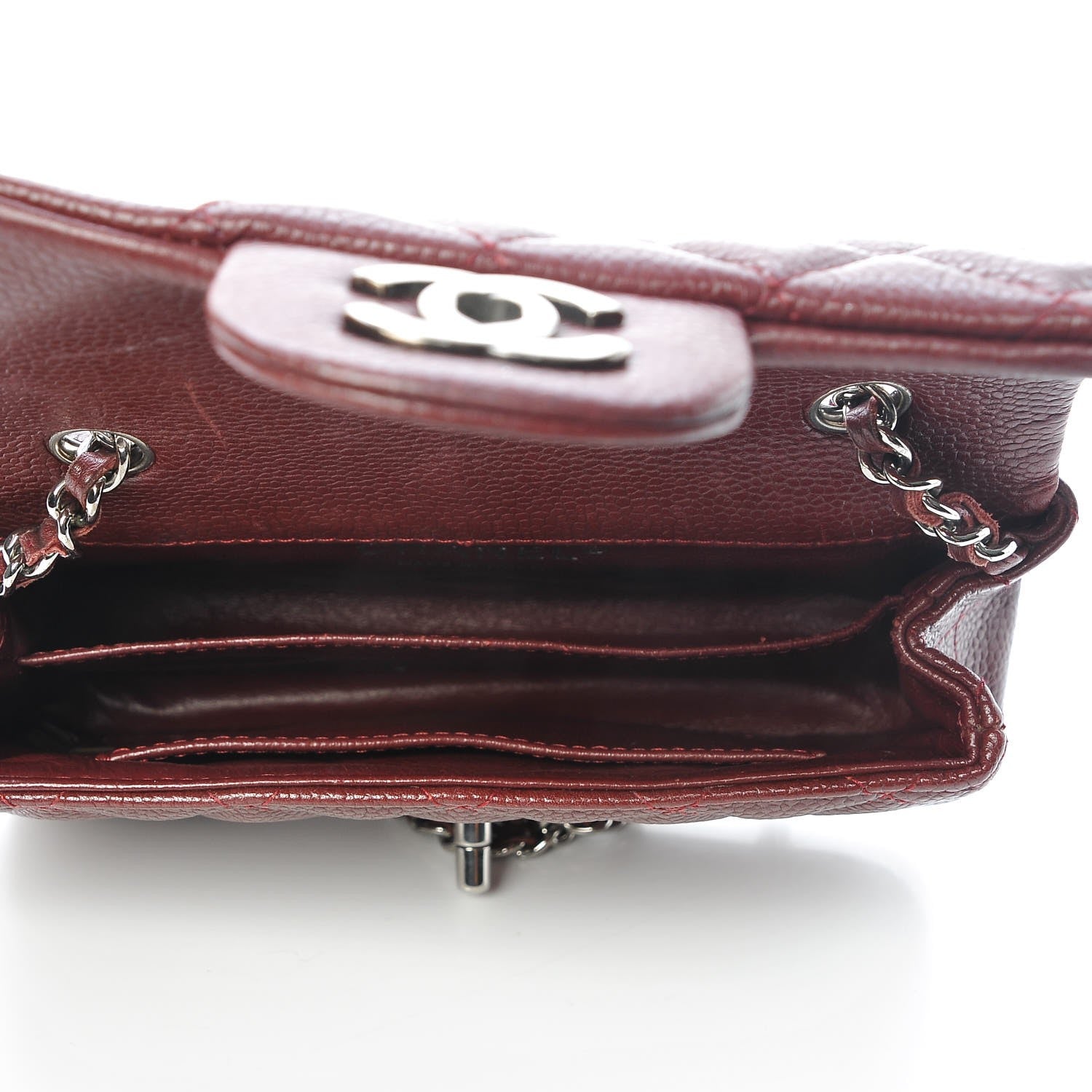 Chanel Caviar Quilted Extra Mini Flap Burgundy 5 of 13