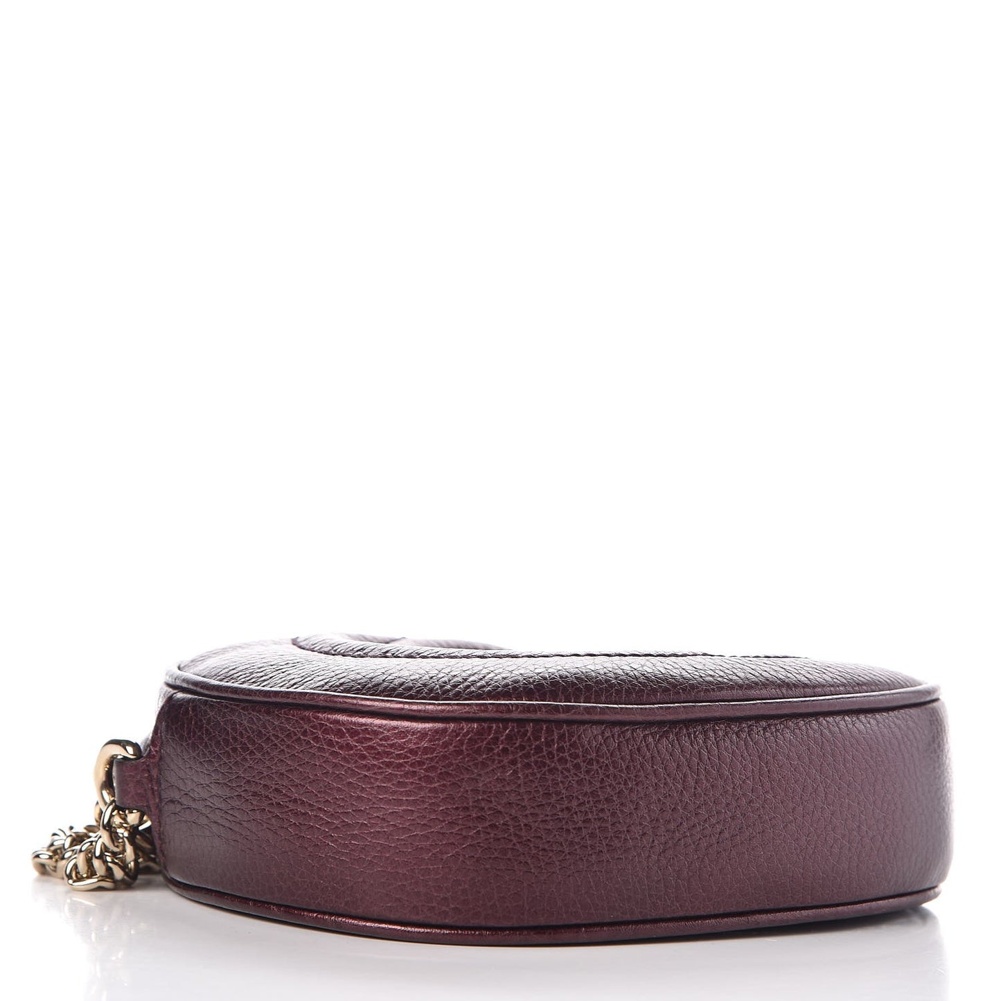 Metallic Cellarius Calfskin Mini Soho Chain Bag Classic Burgundy