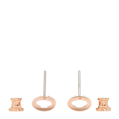 Hermes Rose Gold Lacquered Mini Pop H Earrings Rose Sakura 2 of 4