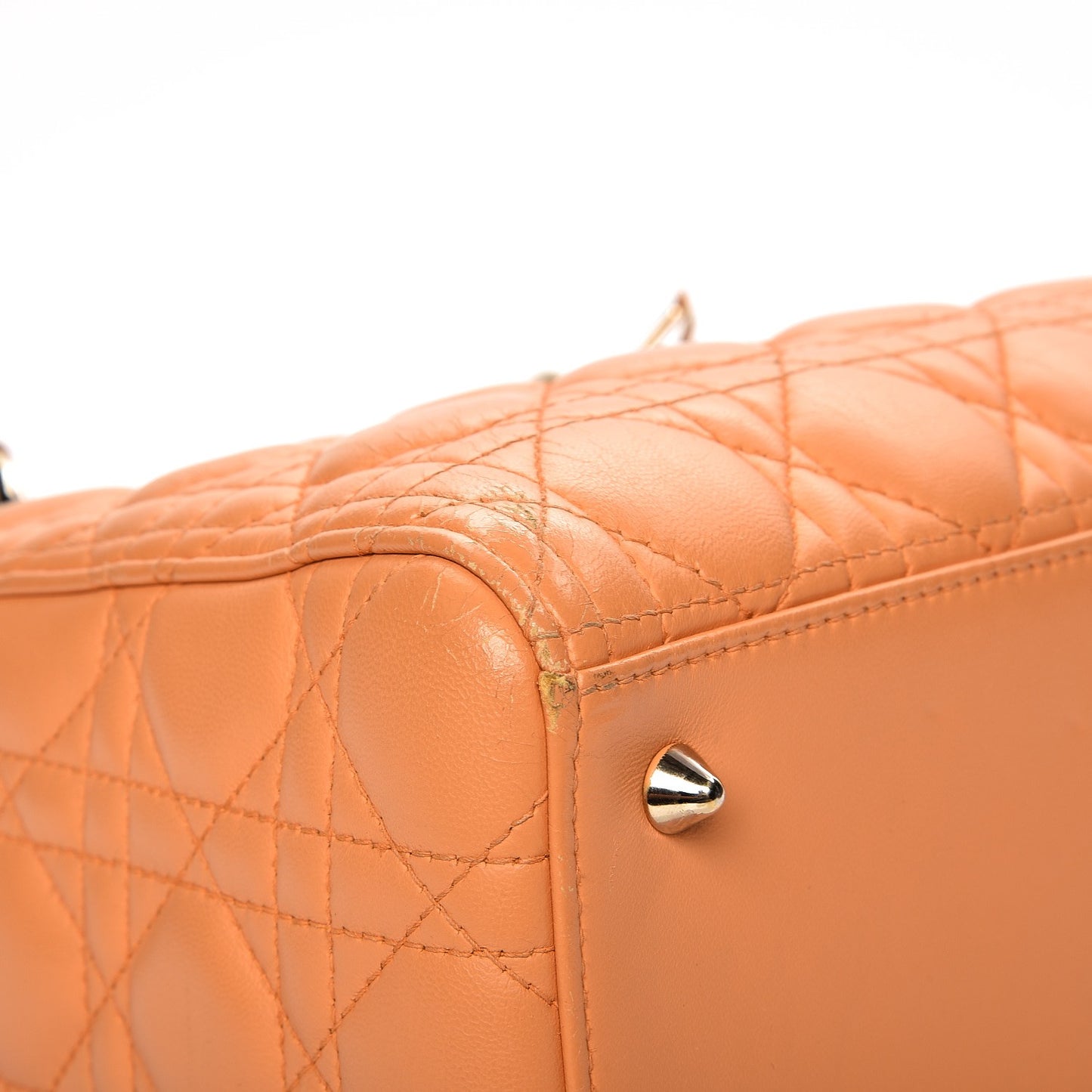 Lambskin Cannage Medium Lady Dior Orange