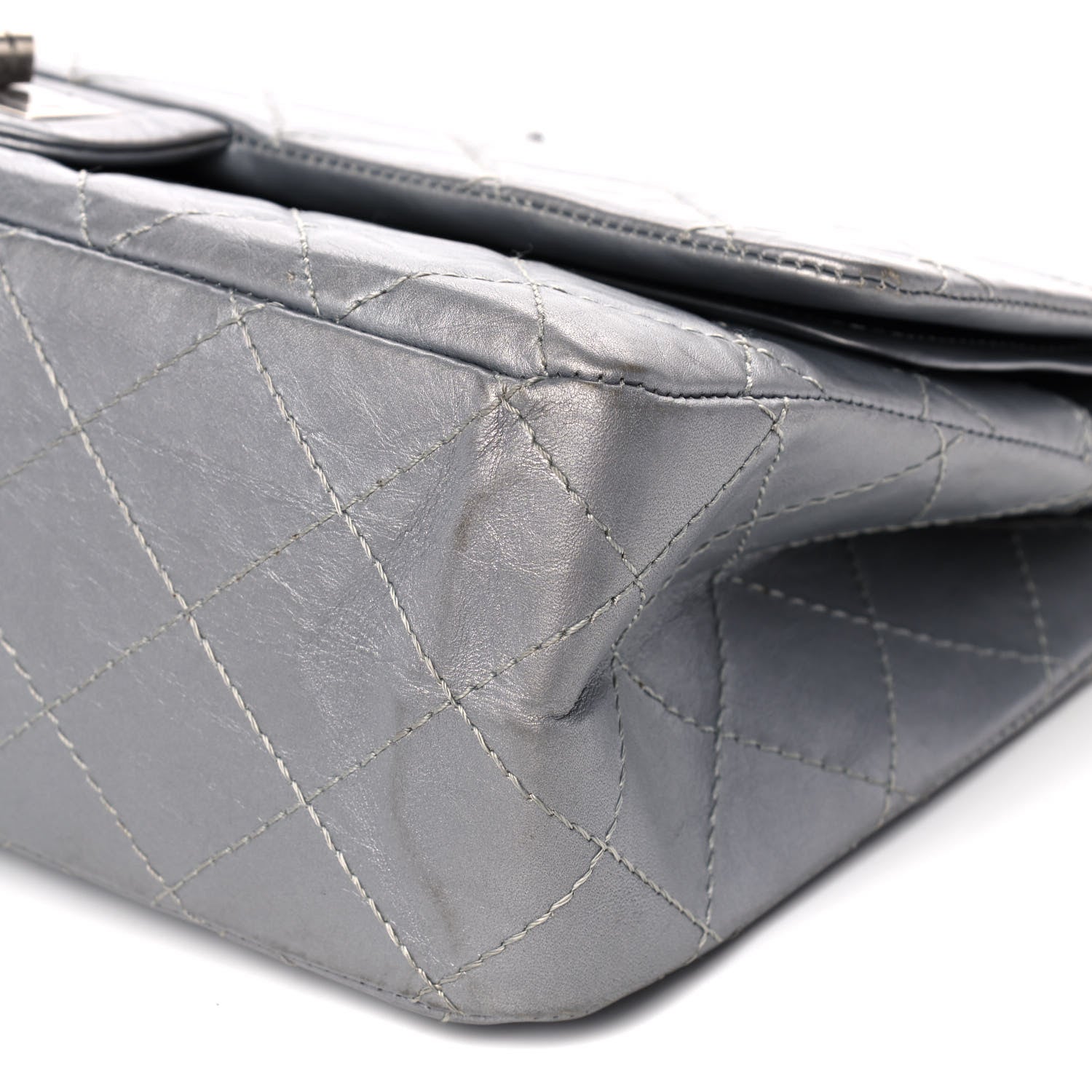 Chanel Metallic Aged Calfskin Quilted 2.55 Reissue 227 Flap Silver 10 of 12