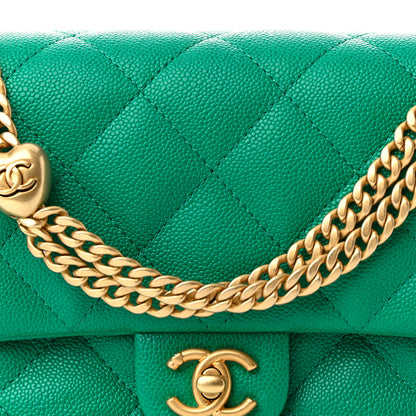 Chanel Caviar Quilted Sweetheart Flap Green 9 of 11