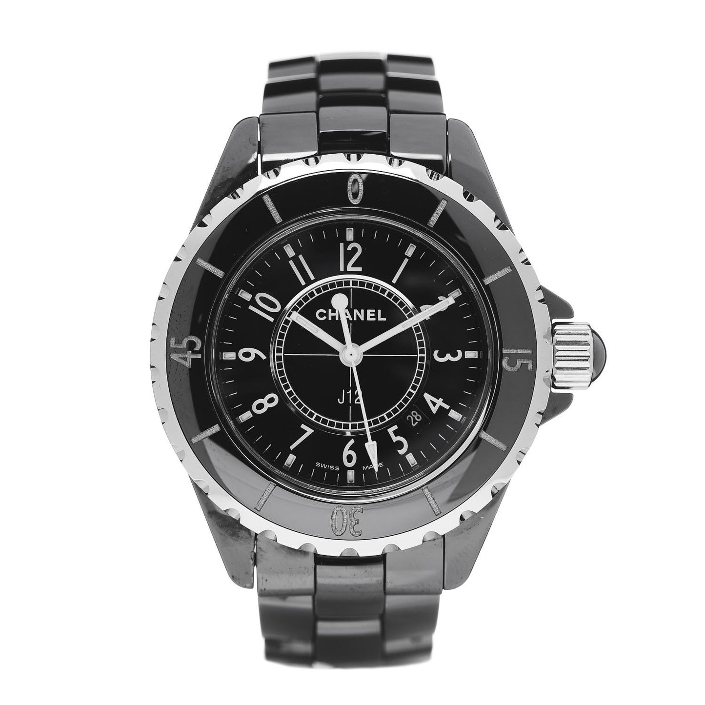 Stainless Steel Ceramic 33mm J12 Quartz Watch Black