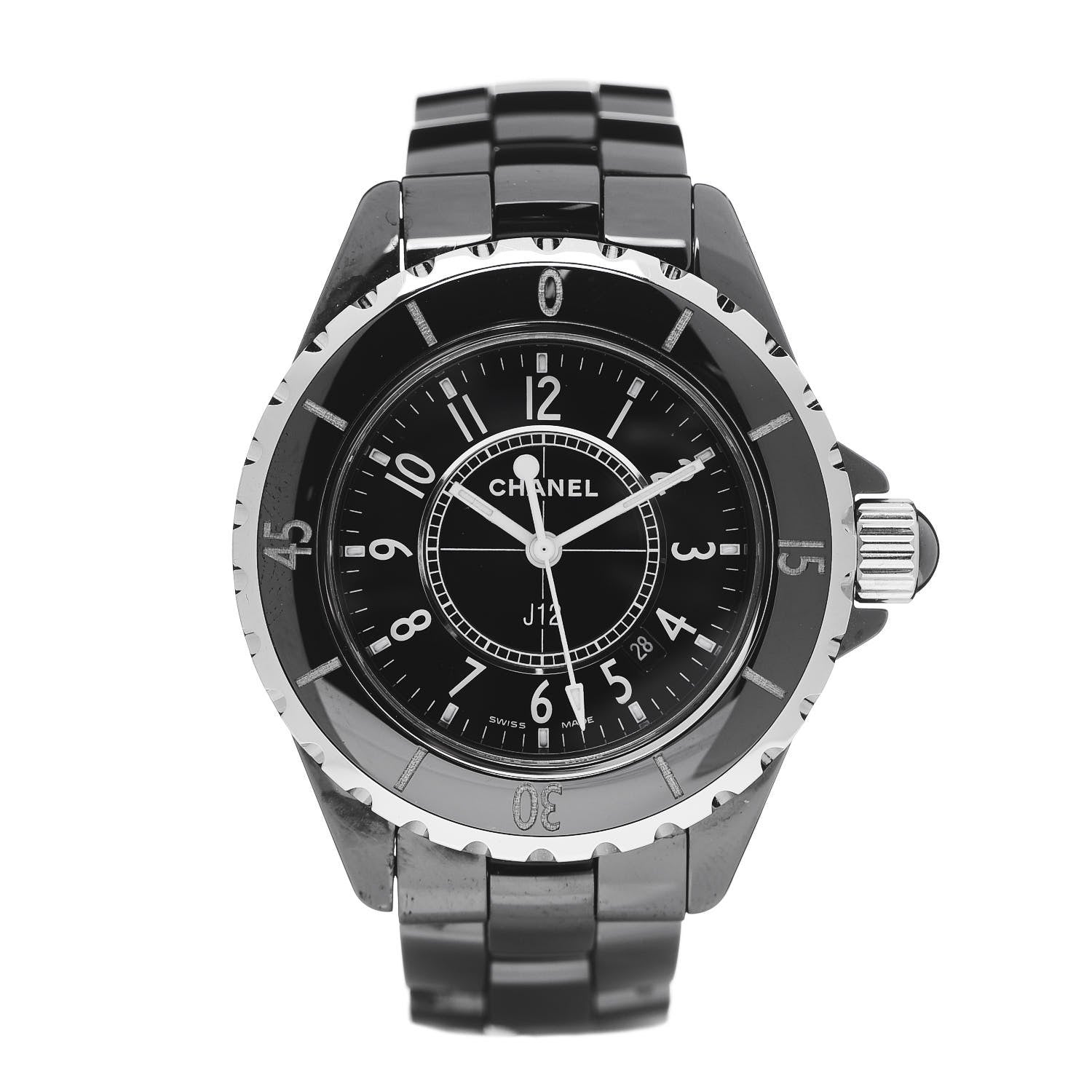 Chanel Stainless Steel Ceramic 33mm J12 Quartz Watch Black 1 of 6