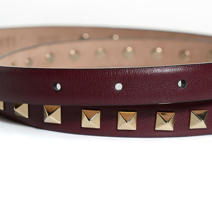 Valentino Garavani Calfskin Rockstud Belt 80 32 Rubin 4 of 6