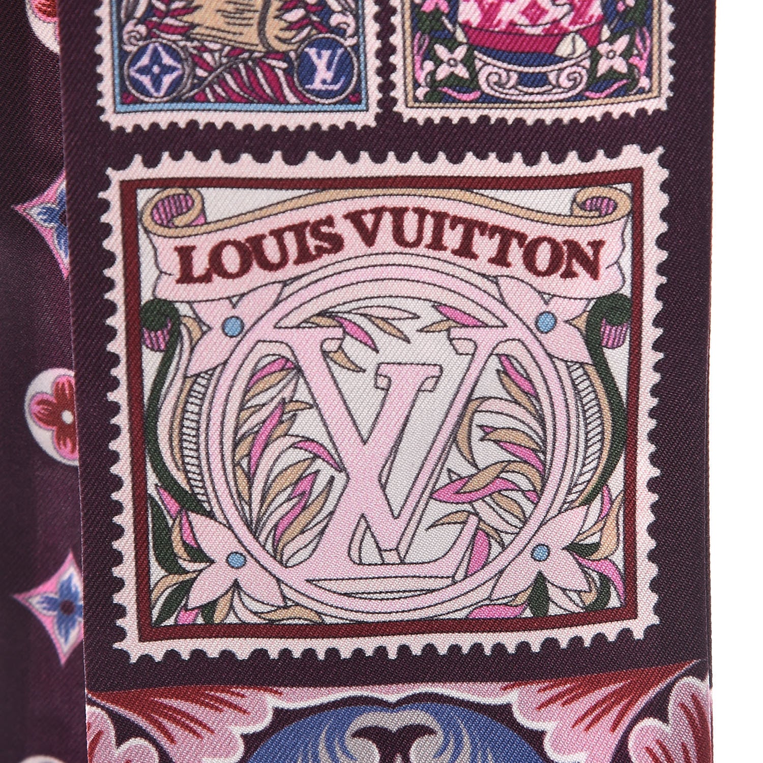 Louis Vuitton Silk Lettre A Louis Bandeau Bordeaux 3 of 4