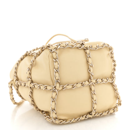 Chanel Lambskin Bucket Chain Drawstring Bag Yellow 4 of 11
