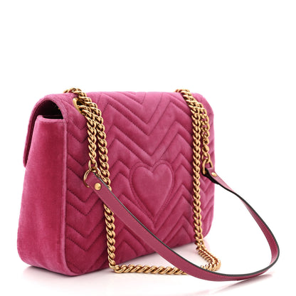Gucci Velvet Matelasse Blind for Love Embroidered Medium GG Marmont Shoulder Bag Light Raspberry Rose Multicolor 3 of 10