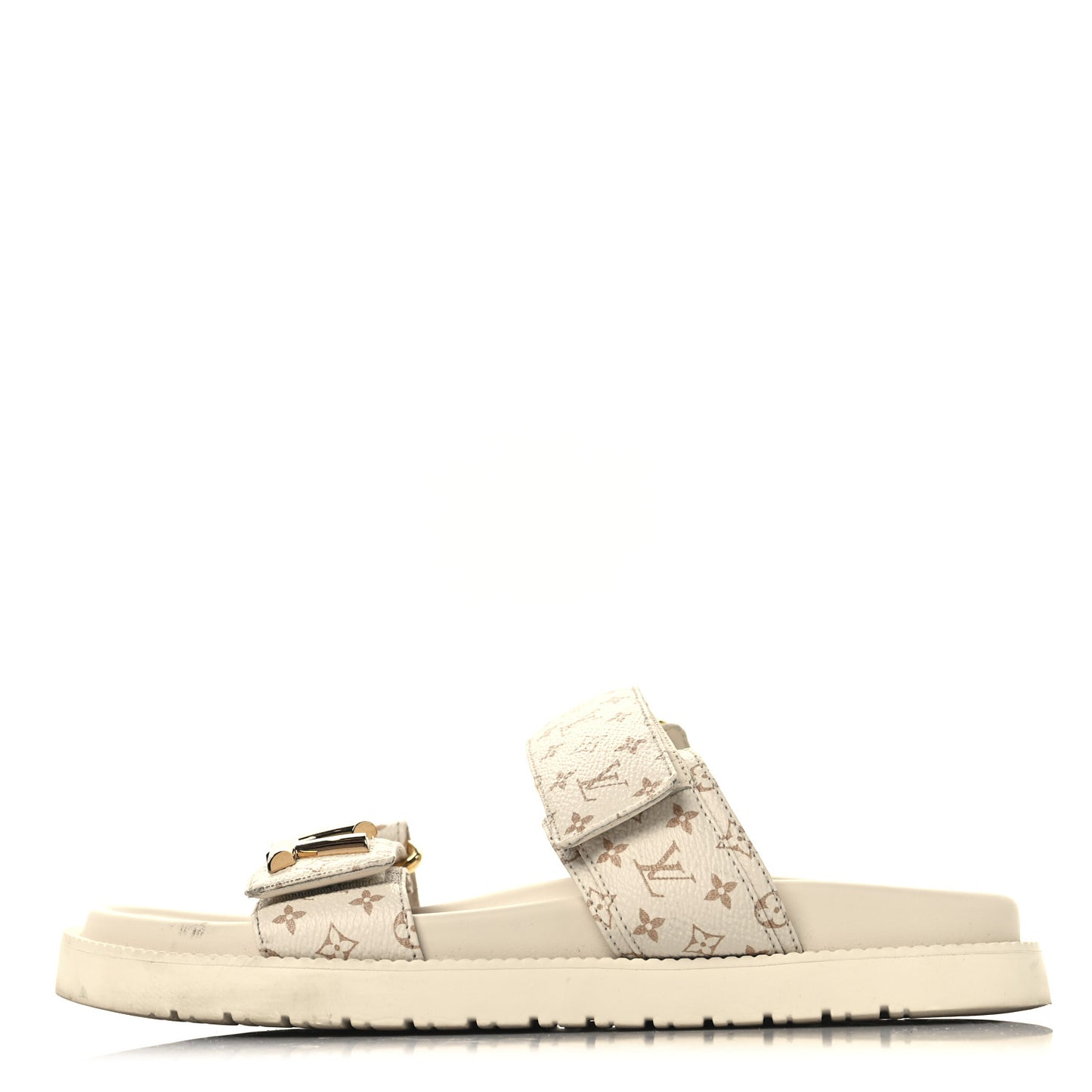 Monogram LV Sunset Comfort Flat Sandals 37 Dune