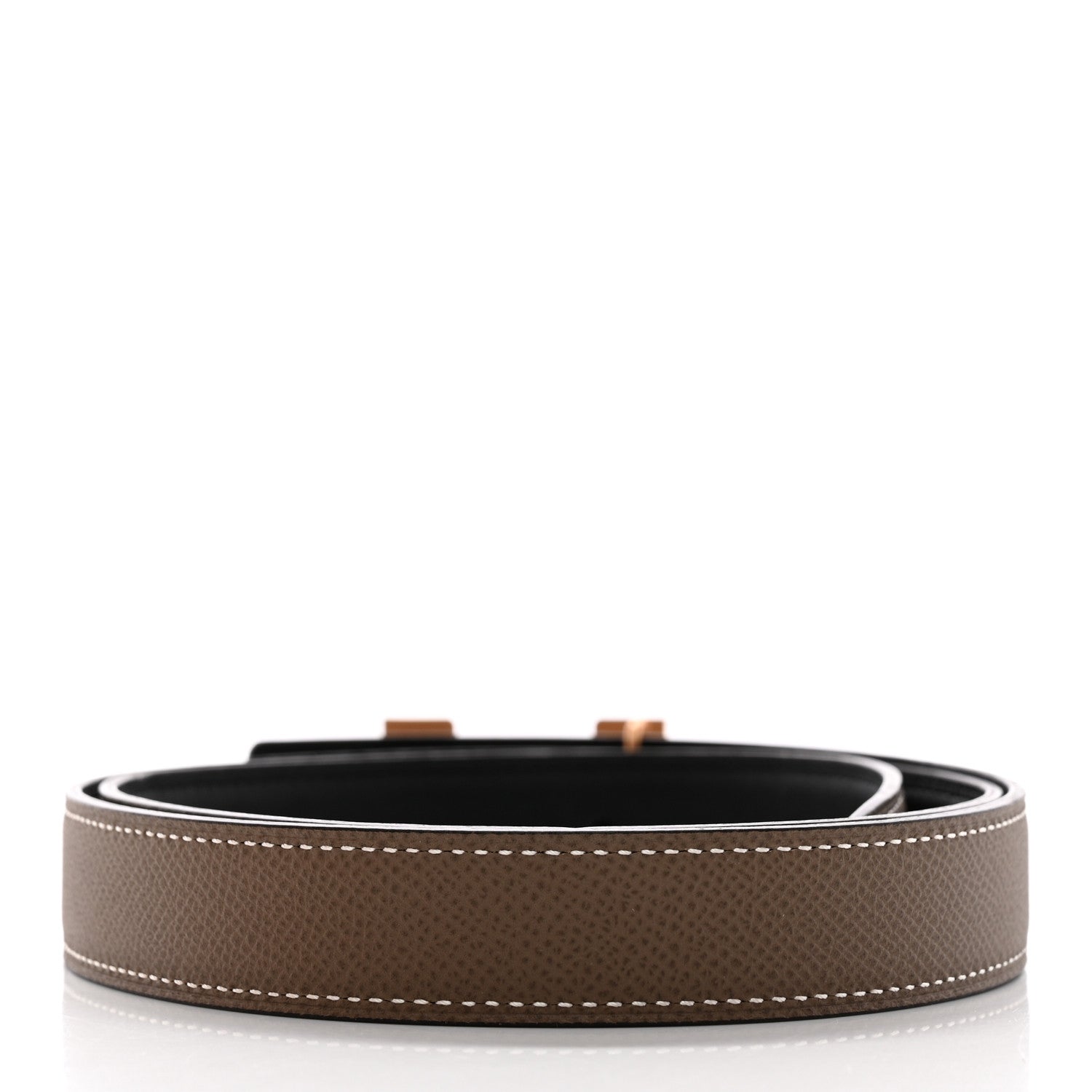 Hermes Swift Epsom 24mm Mini Constance H Belt Black Etoupe 2 of 6