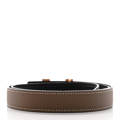 Hermes Swift Epsom 24mm Mini Constance H Belt Black Etoupe 2 of 6