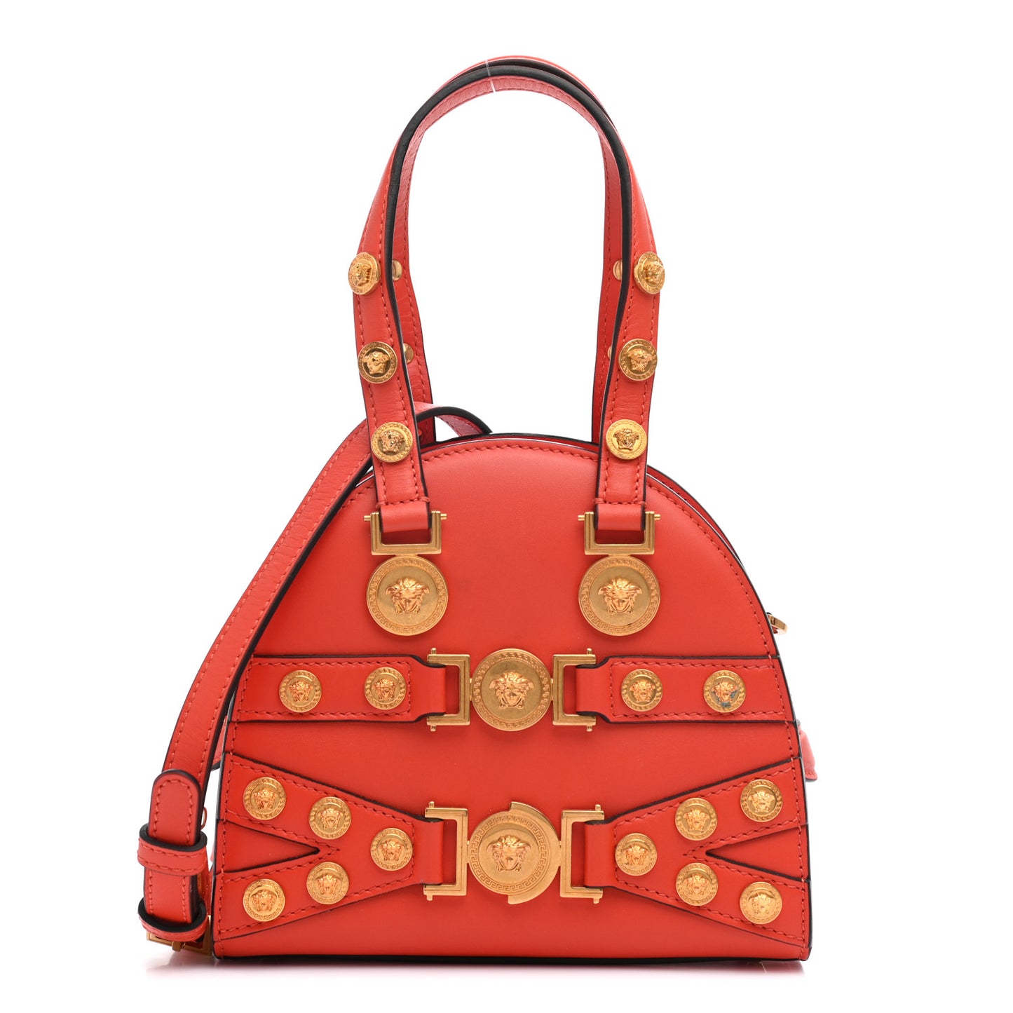 Calfskin Small Medallion Tribute Bowling Bag Orange