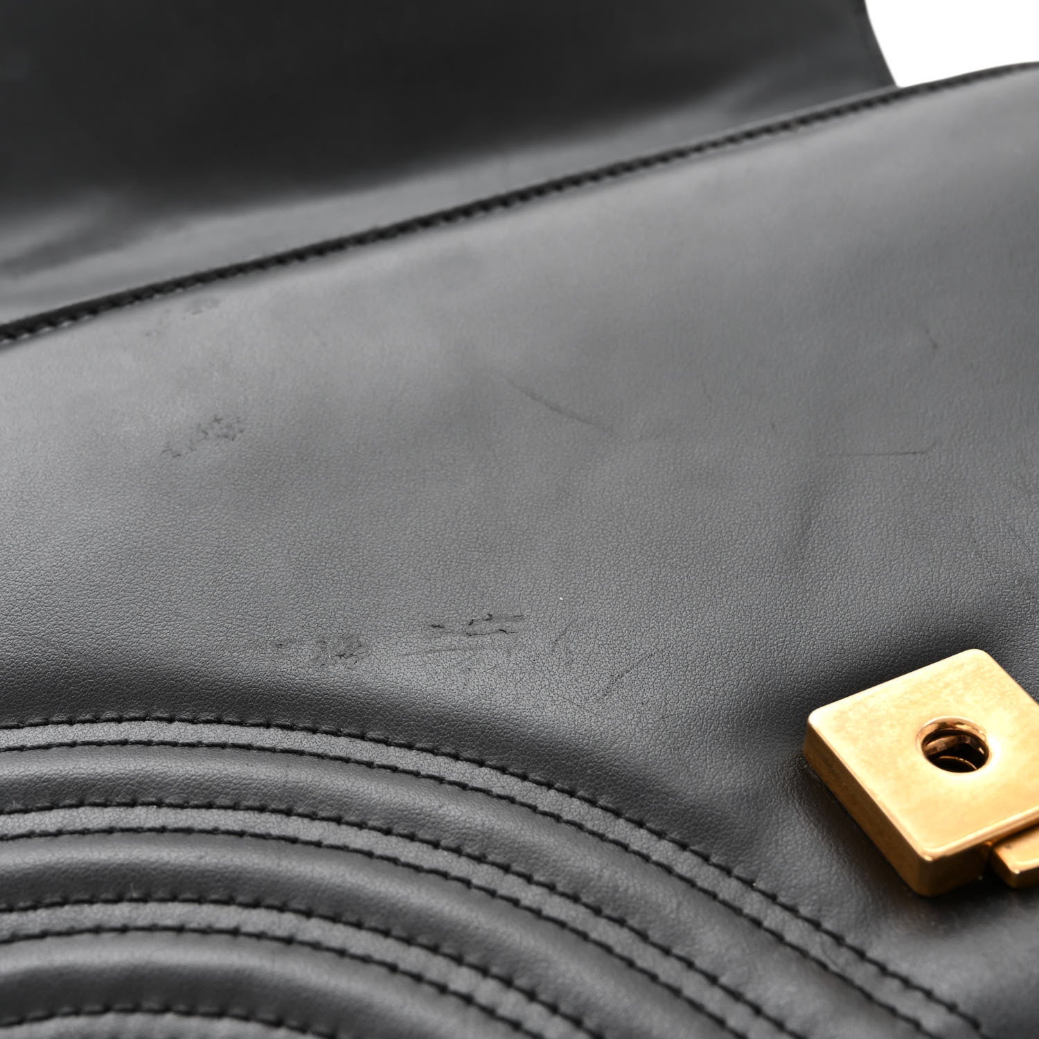 Gucci Calfskin Matelasse Small GG Marmont Top Handle Shoulder Bag Black 11 of 11