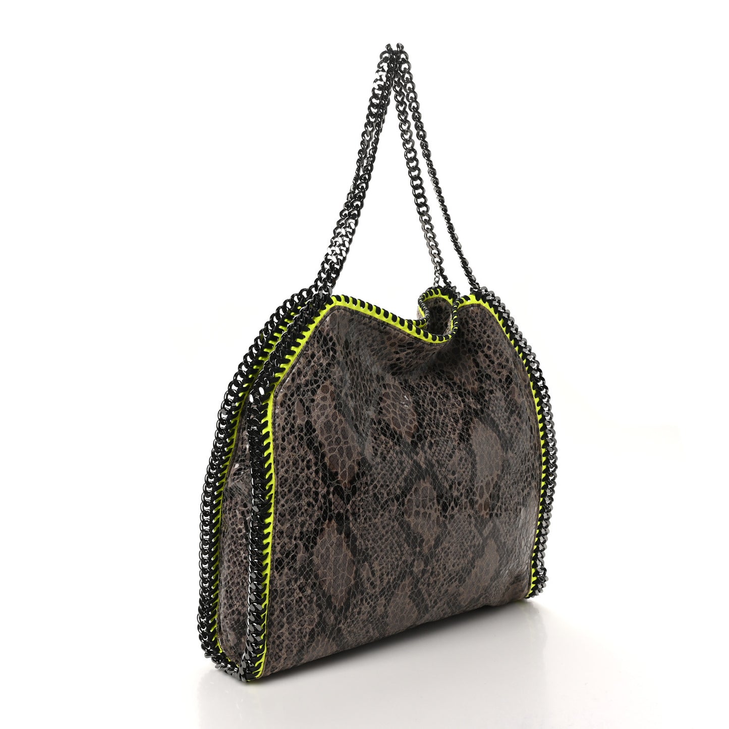 Eco Python Small Falabella Tote Beige Yellow