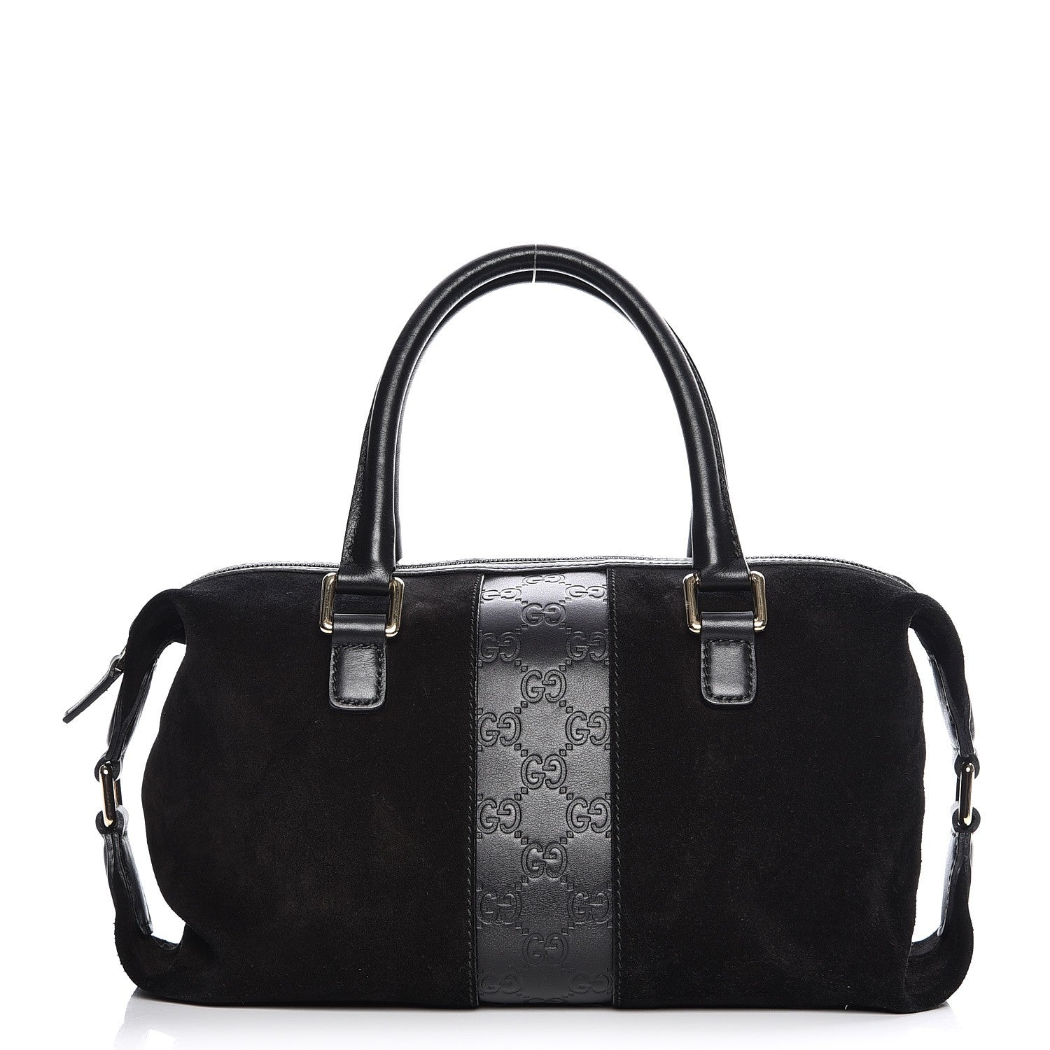 Gucci Suede Guccissima Small Boston Black 1 of 9
