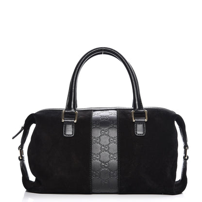Gucci Suede Guccissima Small Boston Black 1 of 9