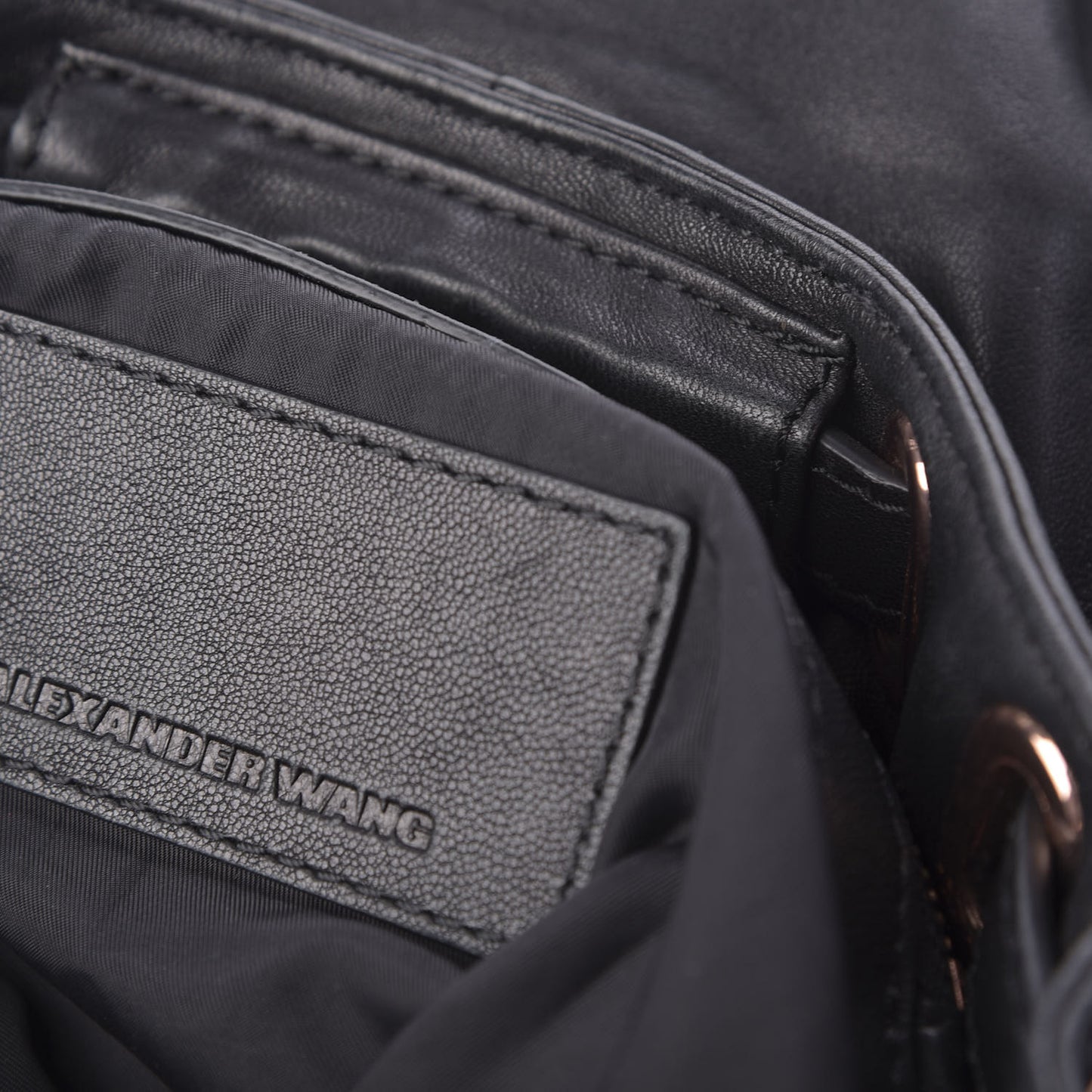 Lambskin Marti Backpack Bag Washed Black Rose Gold Hardware