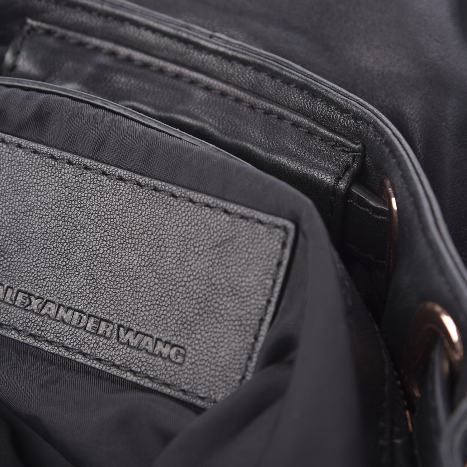 Alexander Wang Lambskin Marti Backpack Bag Washed Black Rose Gold Hardware 8 of 8