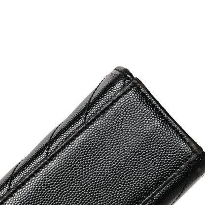 Saint Laurent Grain De Poudre Matelasse Chevron Large Monogram Satchel Black 14 of 14