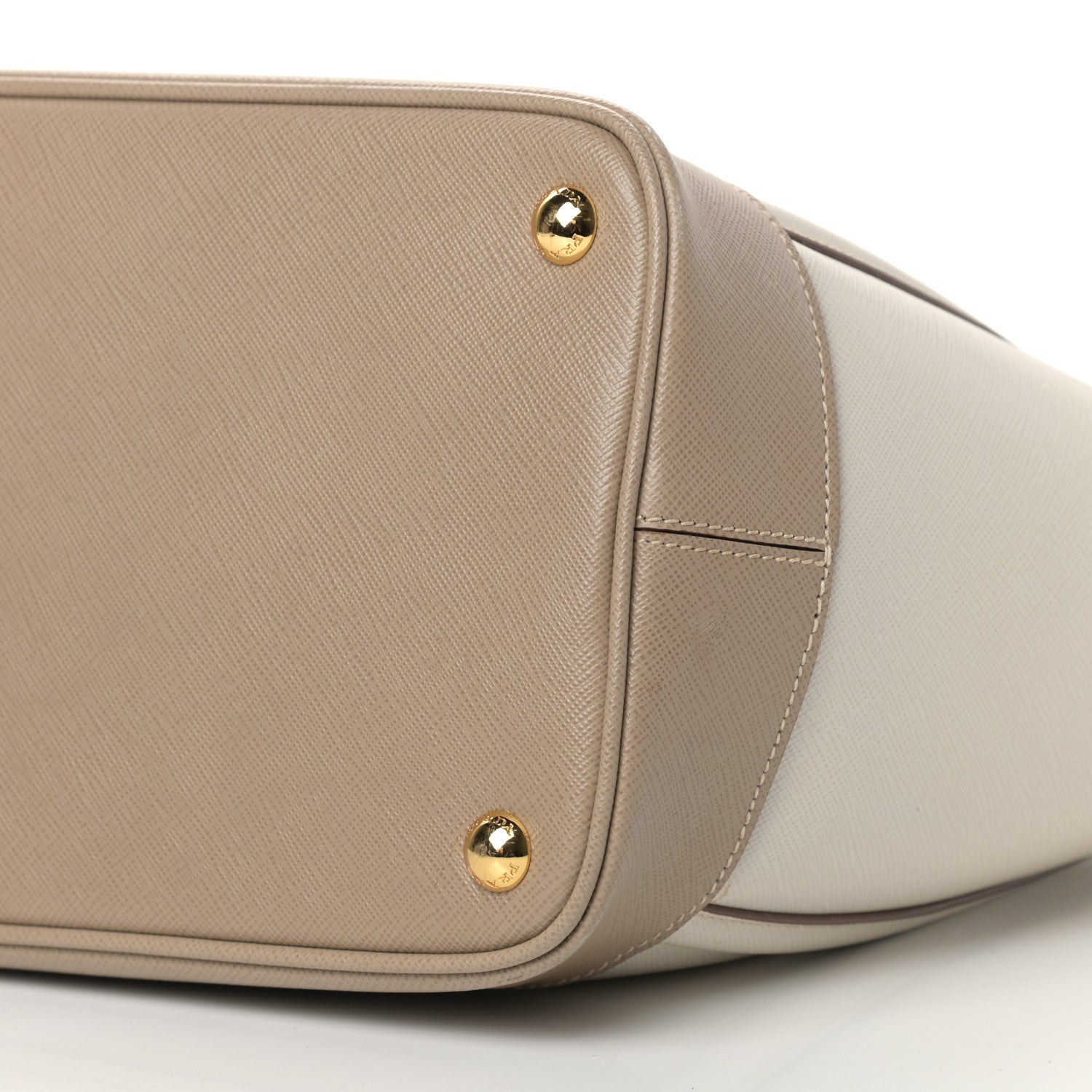 Prada Saffiano Lux Bi-Color Tote Talco Visone 10 of 15