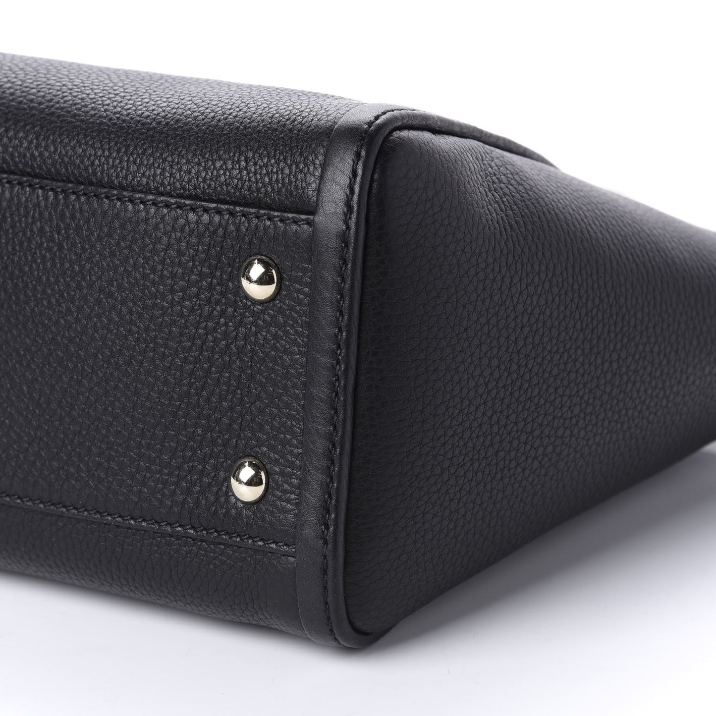 Pebbled Calfskin Small Soho Top Handle Bag Black