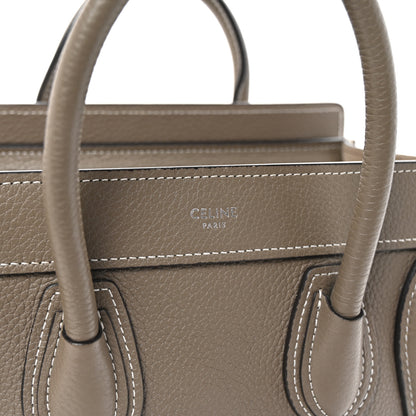 Celine Drummed Calfskin Nano Luggage Souris 6 of 10