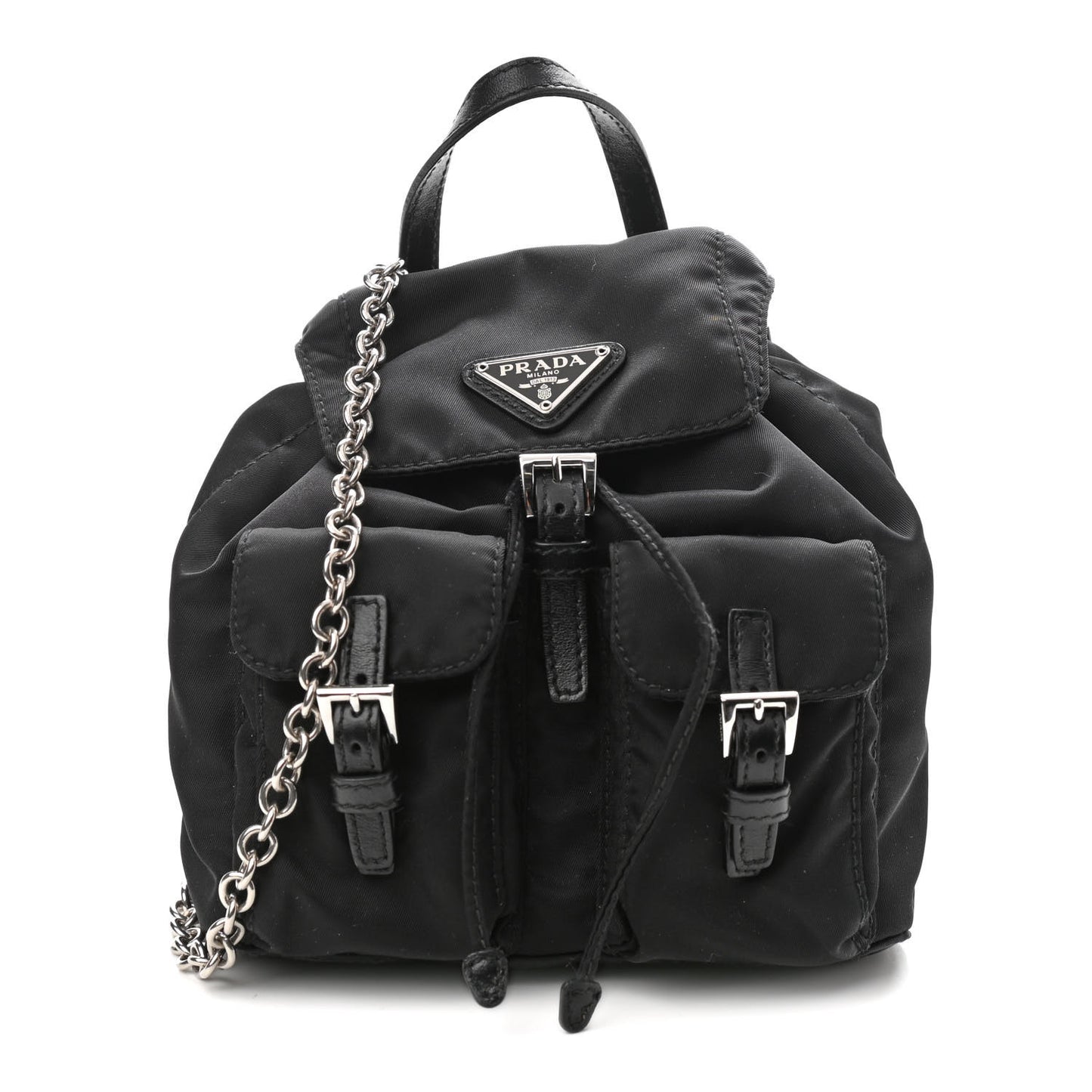 Nylon Vela Mini Crossbody Backpack Black