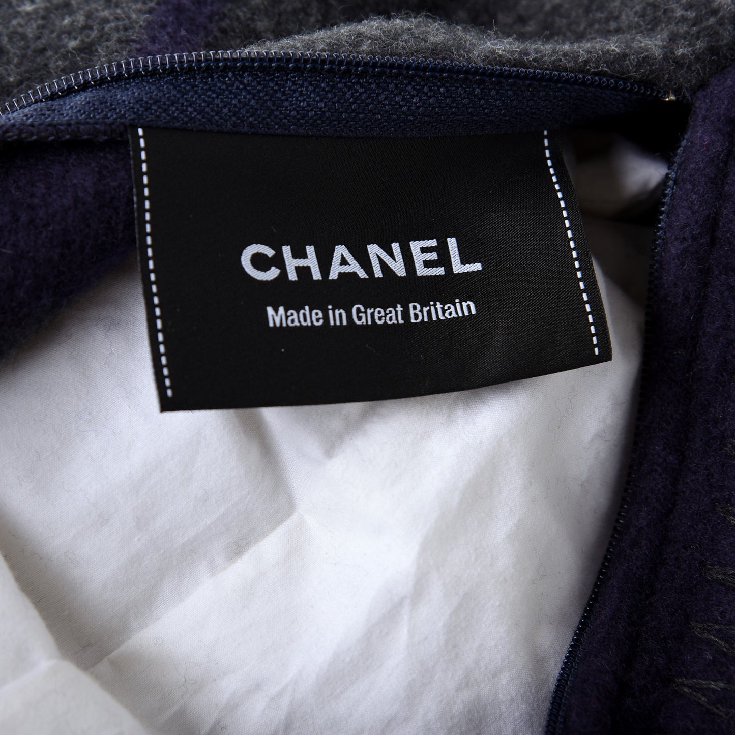 Merino Wool Cashmere CC Pillow Navy Grey