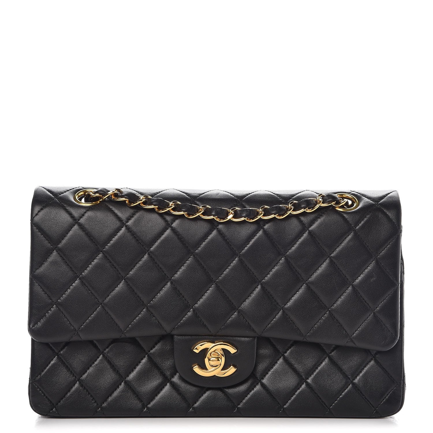 Chanel Lambskin Quilted Medium Double Flap Black 1 of 10