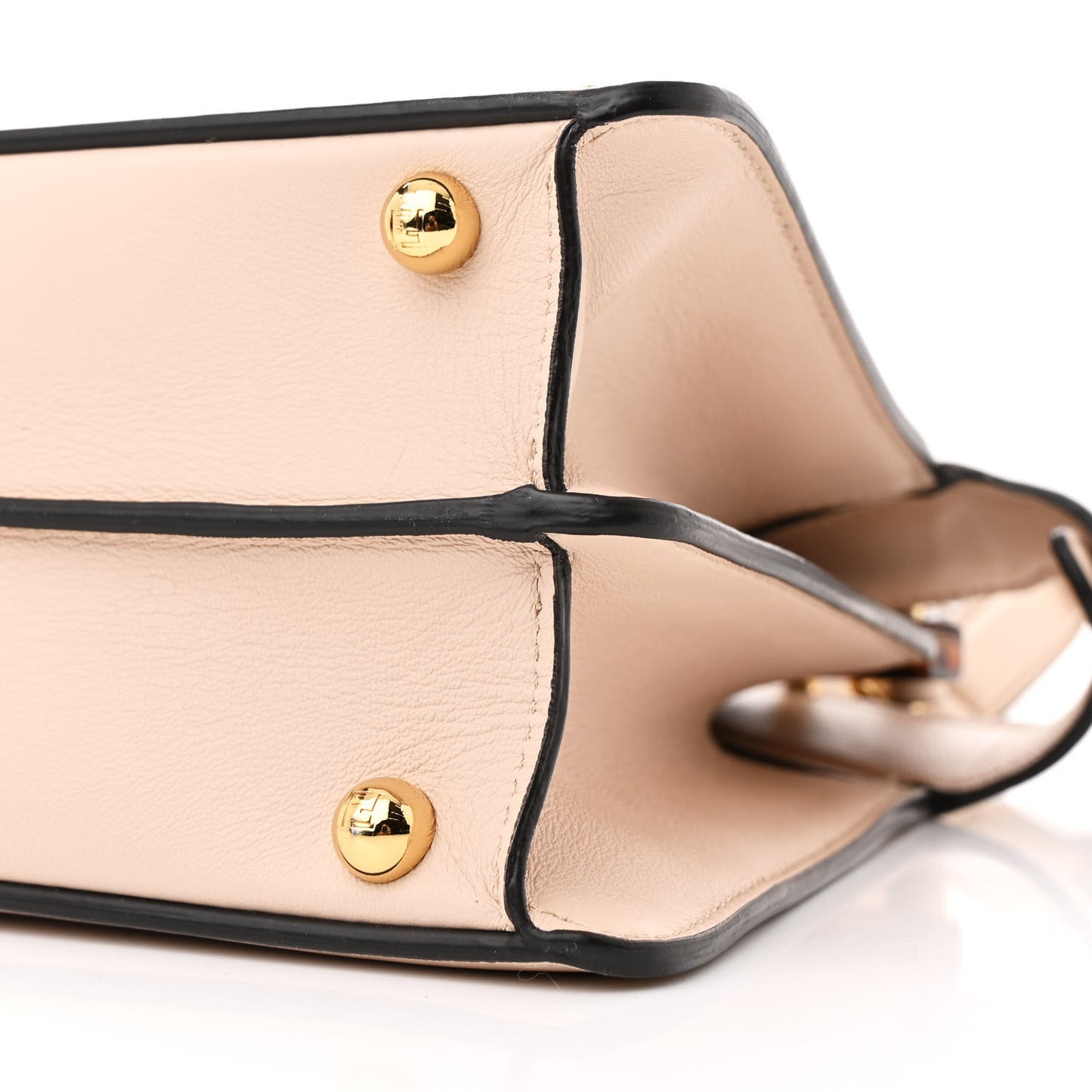 Vitello Seta Shiny Nappa Plexiglass Small Peekaboo I SEE U Satchel  Poudre