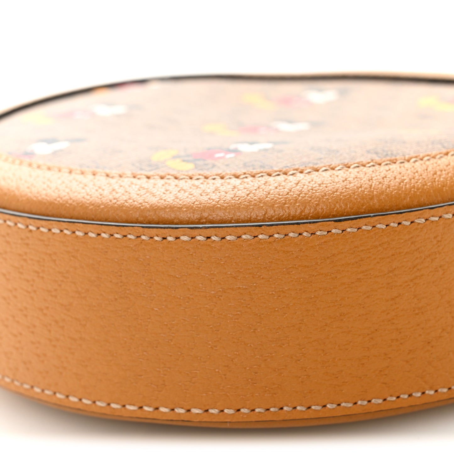 X DISNEY Mini Vintage GG Supreme Monogram Mickey Mouse Round Shoulder Bag Beige Vintage Sun Oil