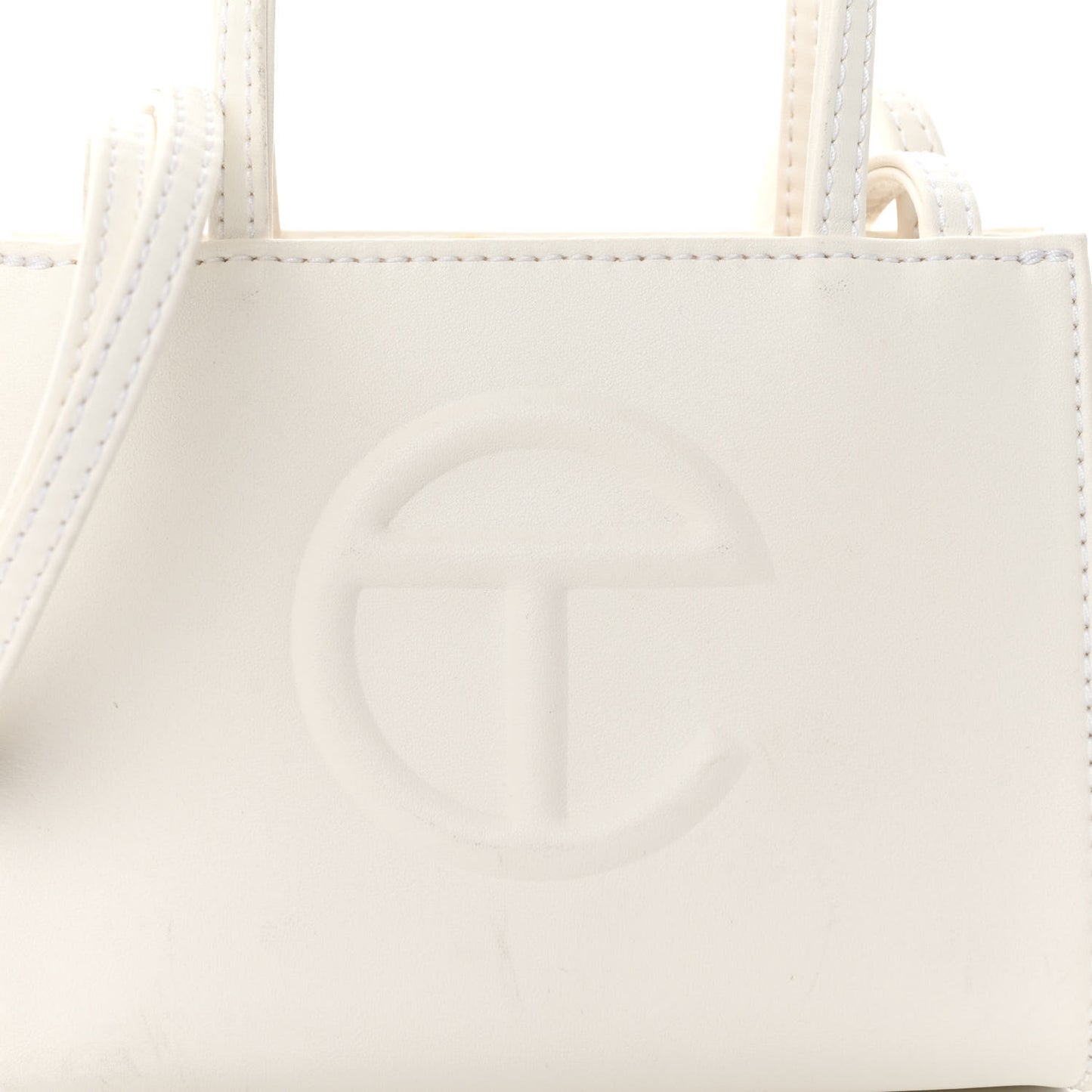 Vegan Leather Small Shopping Bag White
