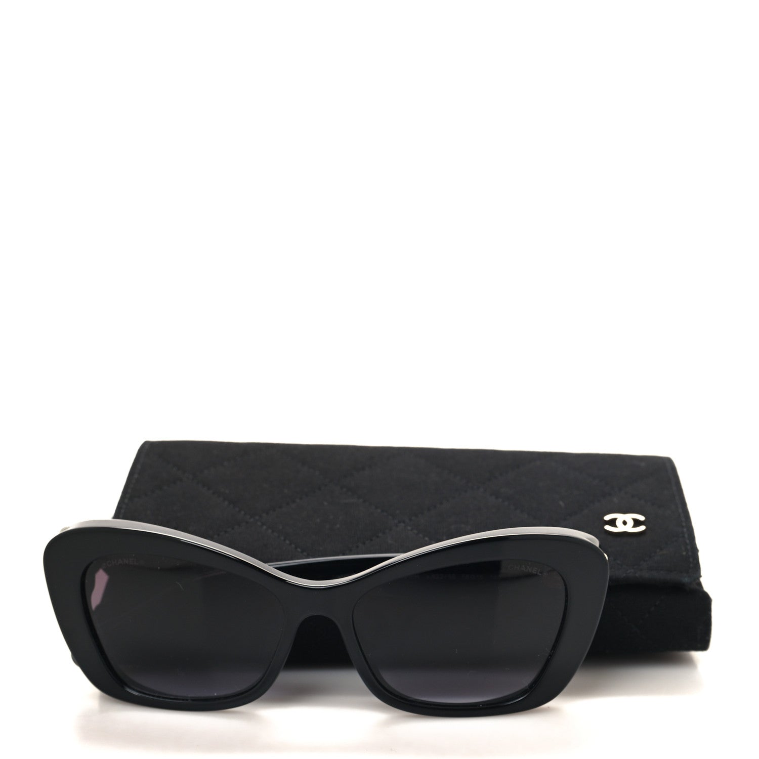 Chanel Acetate Pearl Cat Eye CC Sunglasses 5481-H Black 7 of 7
