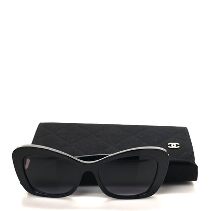 Chanel Acetate Pearl Cat Eye CC Sunglasses 5481-H Black 7 of 7