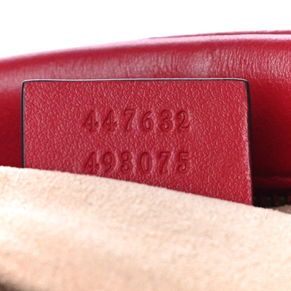 Gucci Calfskin Matelasse Small GG Marmont Chain Shoulder Bag Hibiscus Red 7 of 11