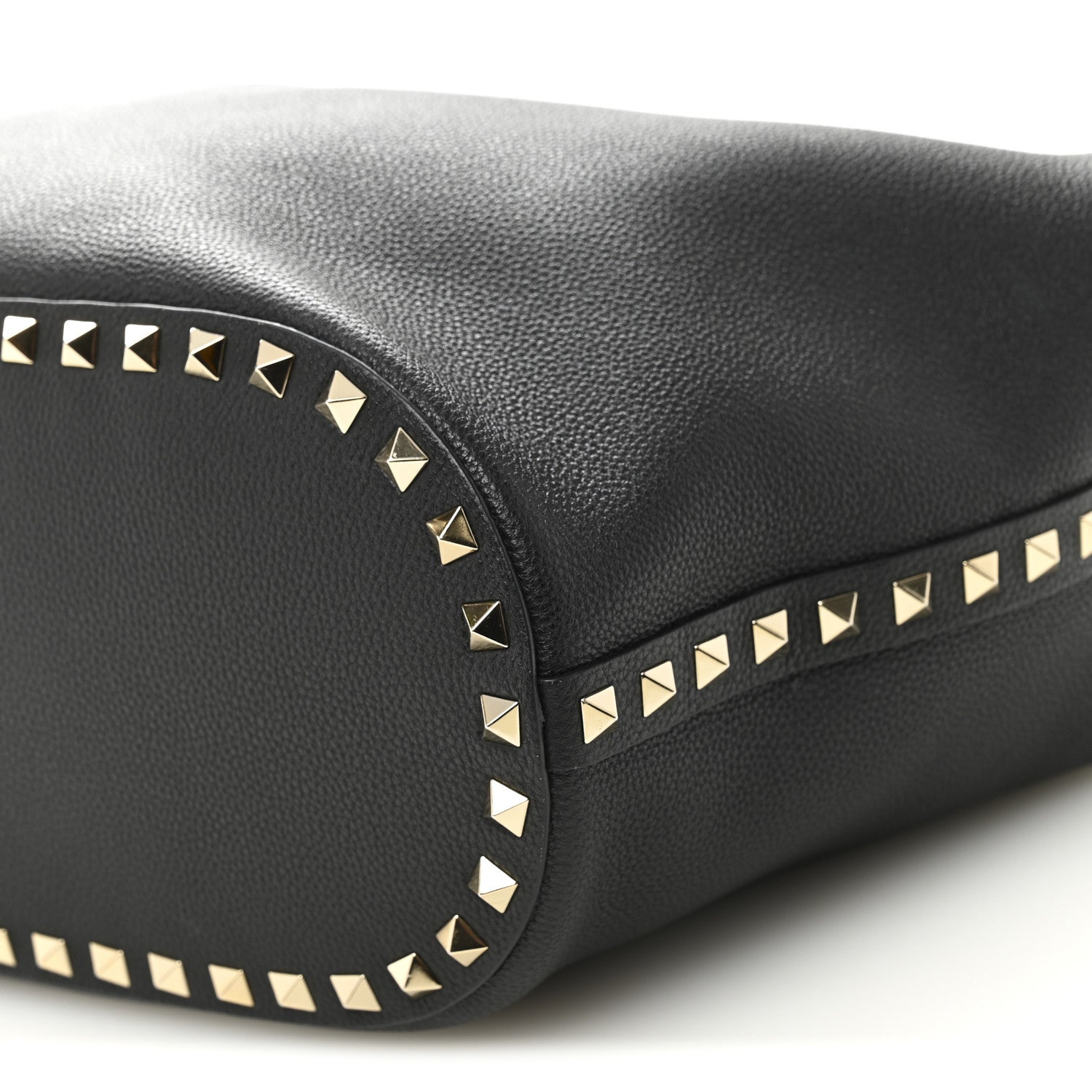 Valentino Garavani Grained Calfskin Small Rockstud Tote Black 9 of 10