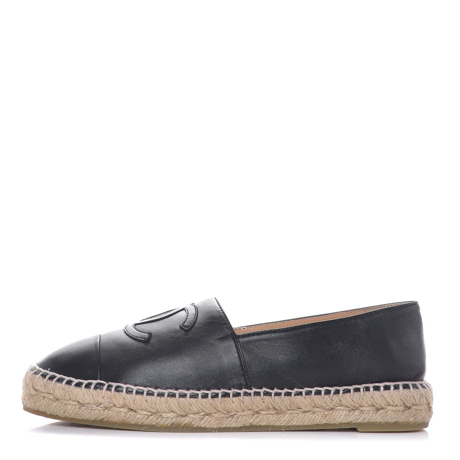Chanel Lambskin CC Espadrilles 40 Black 1 of 9