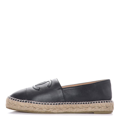 Chanel Lambskin CC Espadrilles 40 Black 1 of 9