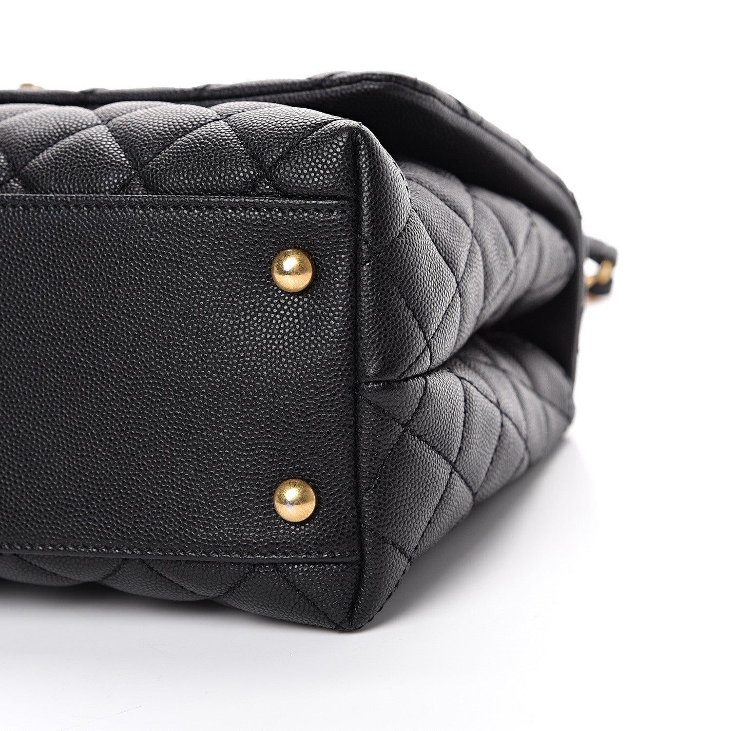 Chanel Caviar Lizard Embossed Quilted Small Coco Handle Flap Black 9 of 11